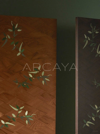 Fine Wood Inlay Folding Screen - scene
