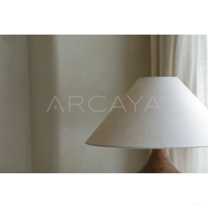 Reclaimed Wood Linen Floor Lamp - scene