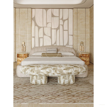 Curved Embrace Fabric Bed - scene