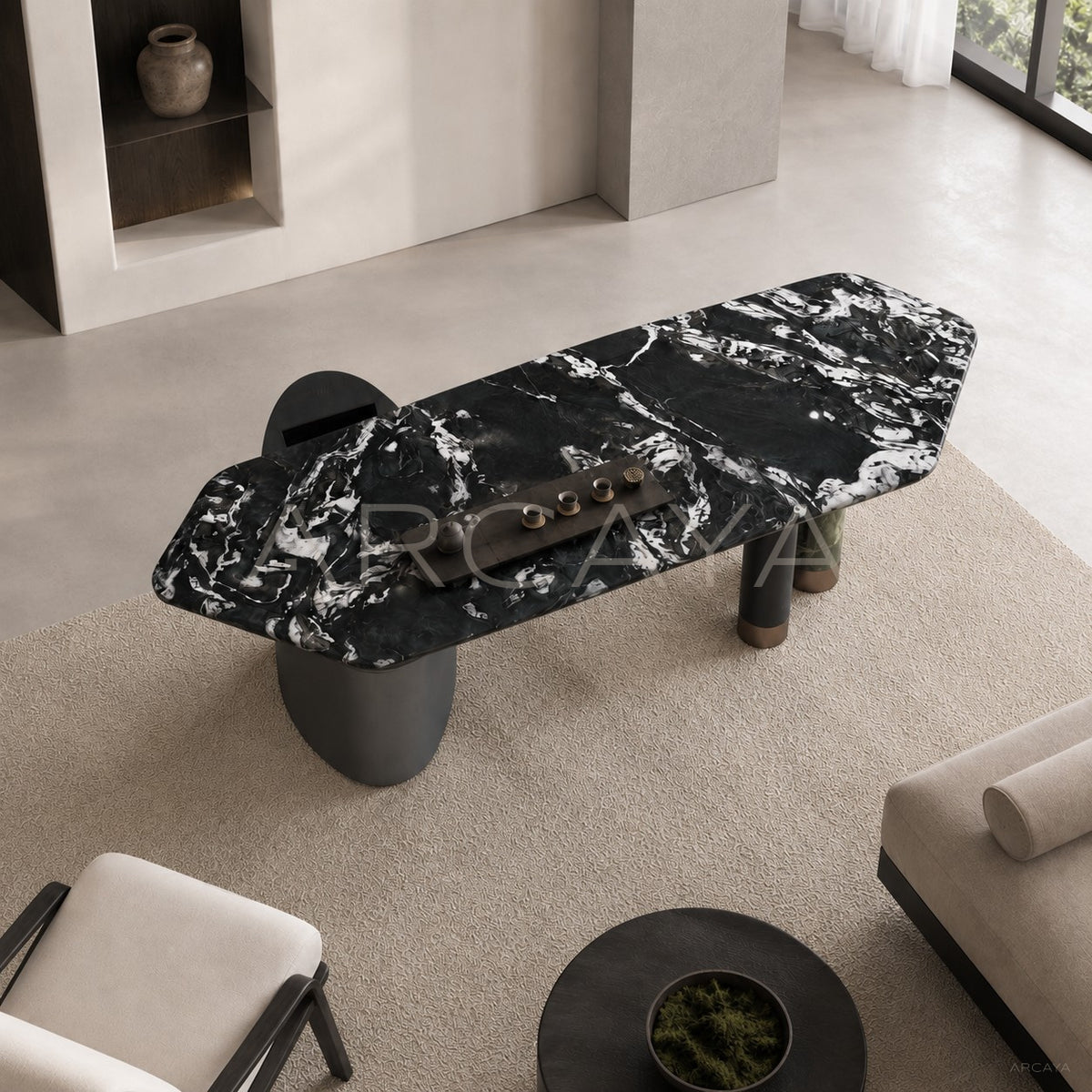 Daze Ink Cloud Green Stone Tea Table - main