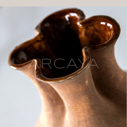 Dadan Hand Pinched Irregular Three Neck Vase - scene