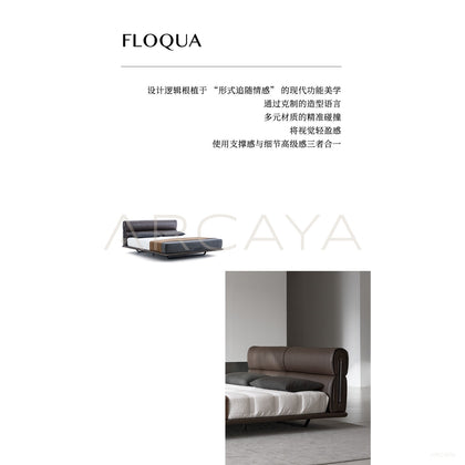 Floating Light Italian Minimalist Bed - scene