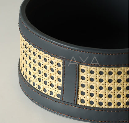 Rattan Leather Woven Storage Box - scene