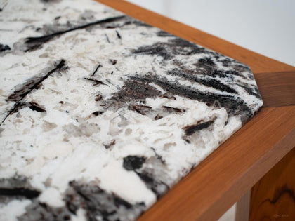 Burmese Teak Stone Table - detail