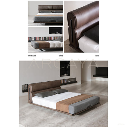 Floating Light Italian Minimalist Bed - scene