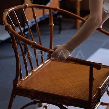 Natural Bamboo Round Back Chair - detail
