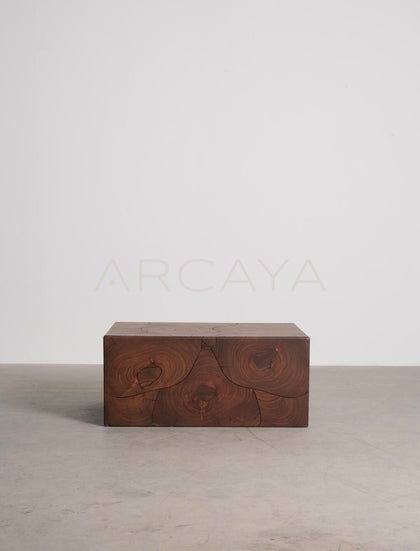 Wood Grain Patchwork Art Side Table - scene