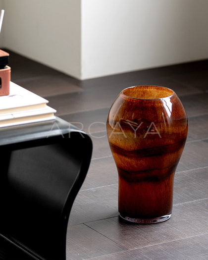 Vintage Brown Pattern Handmade Glass Vase - scene