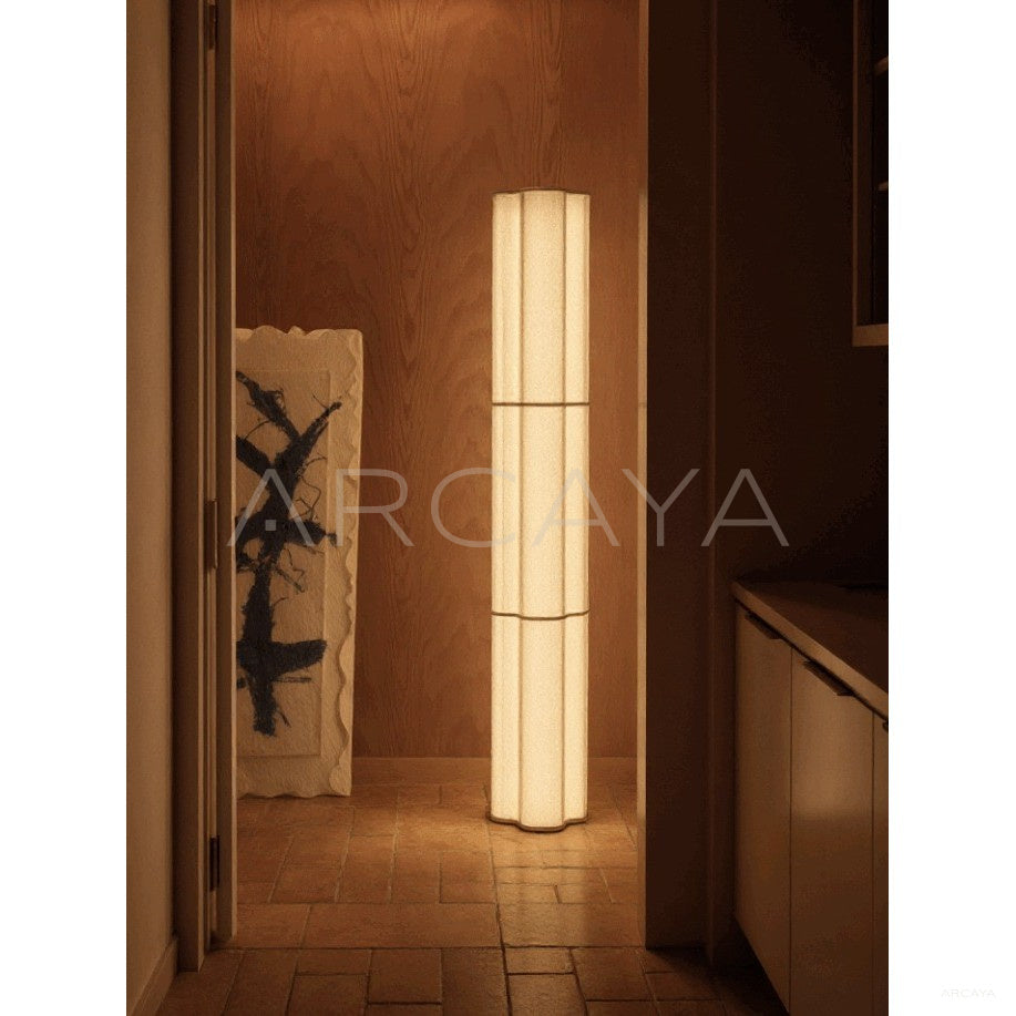 Vertical Stripe Fabric Floor Lamp in detail