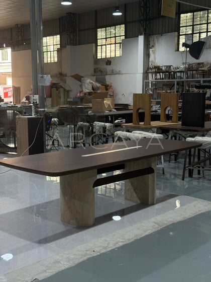 Black Walnut Solid Wood Long Table - scene
