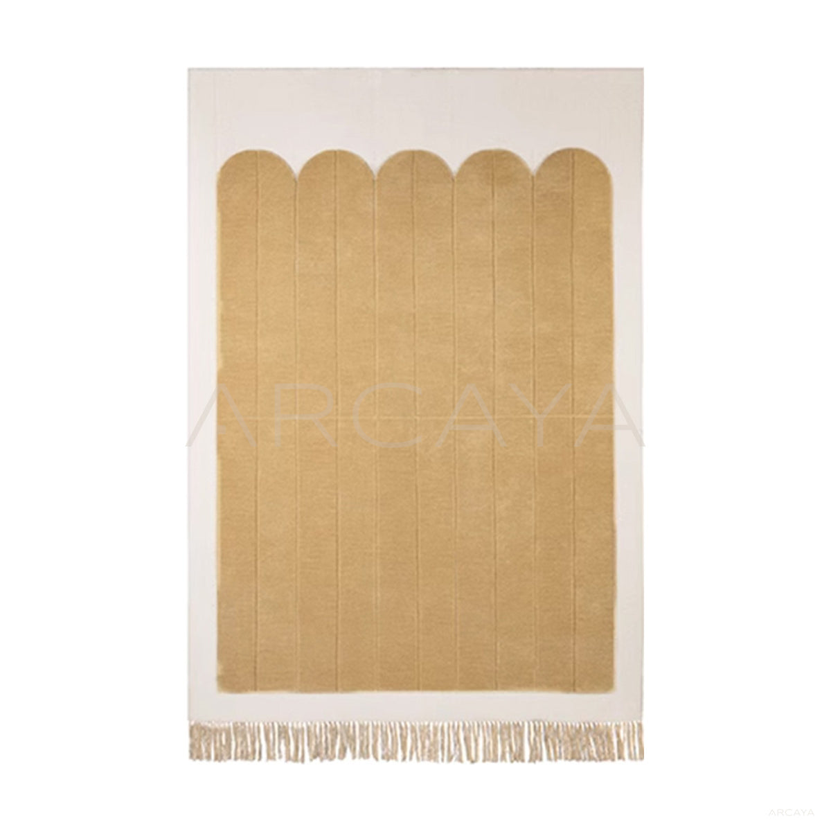 Light Yellow Stripe Fringe Rug Dsm P030 F - main