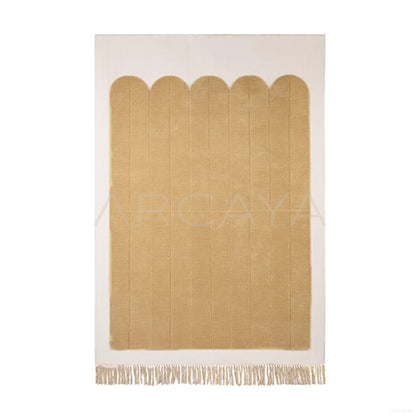 Light Yellow Stripe Fringe Rug Dsm P030 F - main