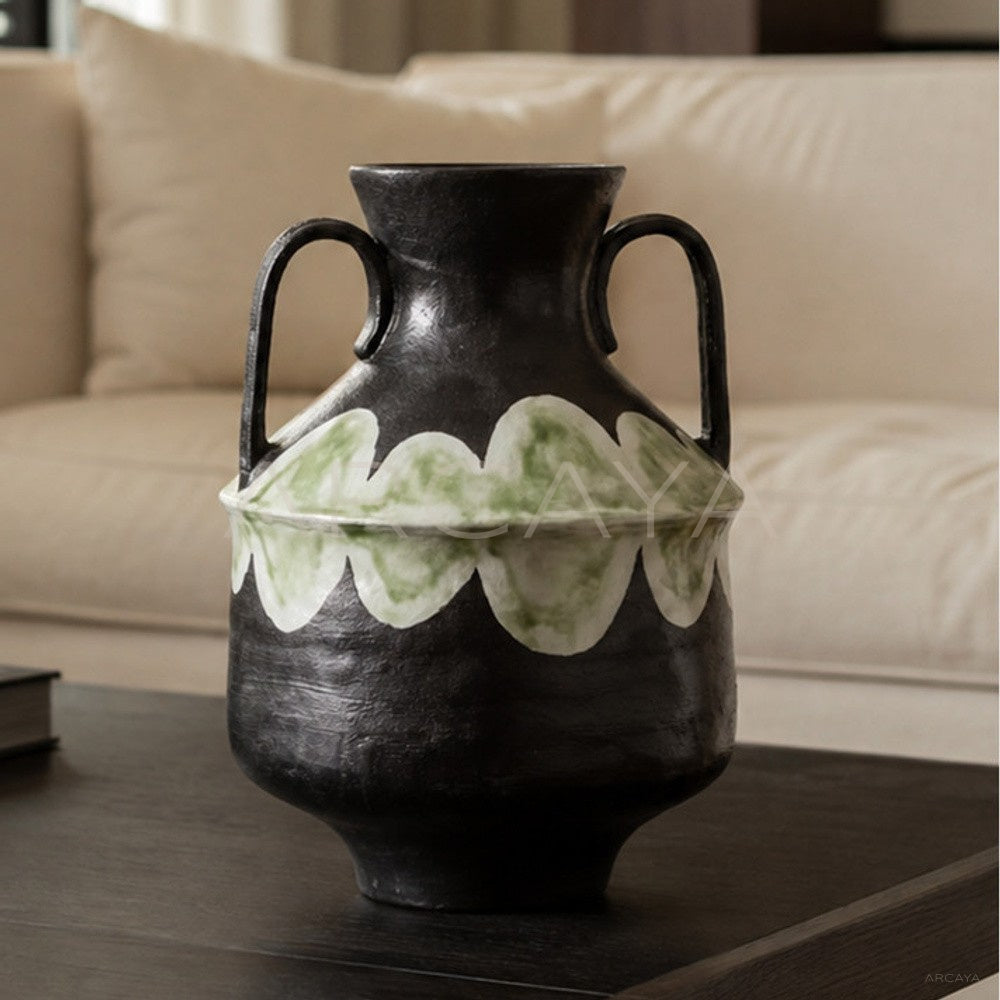 Dadan Double Ear Ceramic Vase Entryway - main