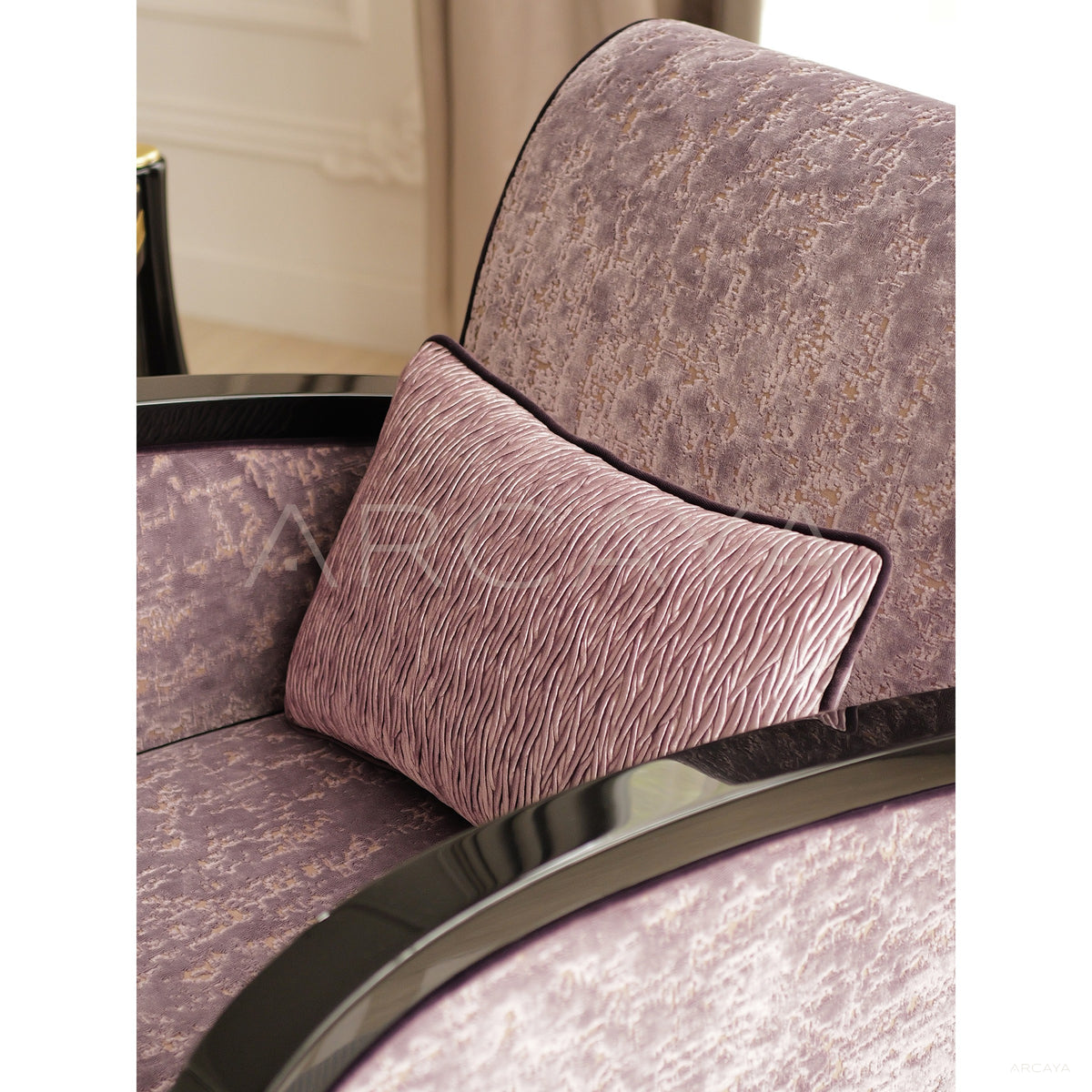 Amaya Sky Purple Armchair in detail