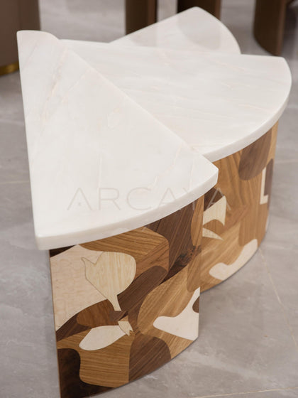 Veneer Marquetry Nesting Coffee Table - detail