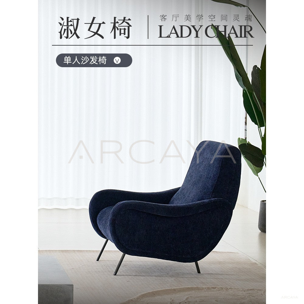 Deep Blue Chenille Sofa in detail