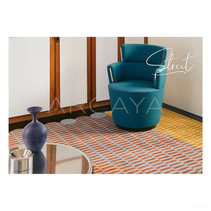 Colorful Linear Woven Rug Dsm P016 F - scene