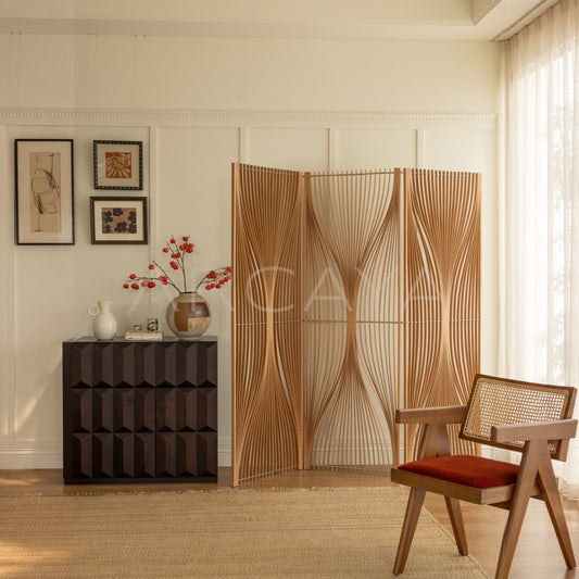 Flowing Cherry Wood Folding Screen - main