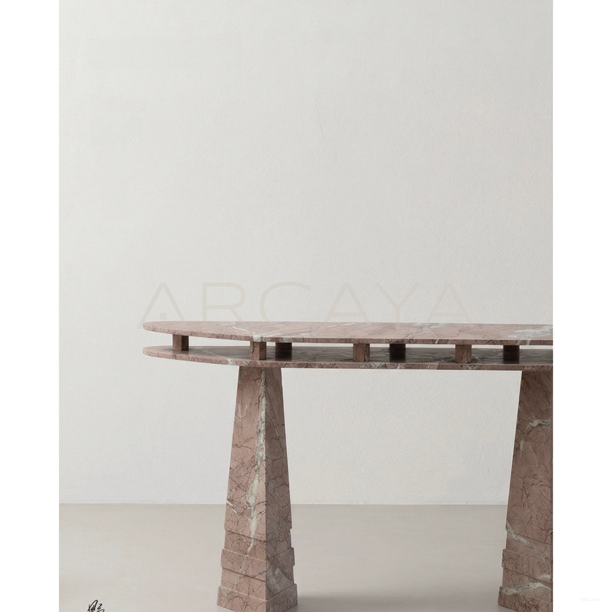 Sculptural Entryway Console Table in detail
