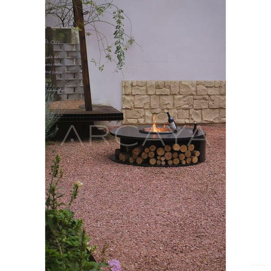 Lincoln Outdoor Wood Burning Fireplace - scene