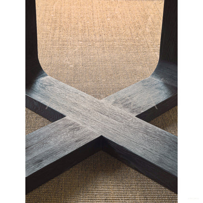 Oak Matte Black Brushed Round Table Lazy Susan - scene