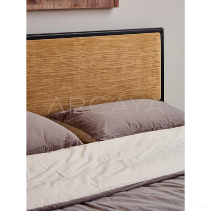 Ginger Yellow Velvet Bed - scene