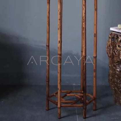 Hexagonal Bamboo Plant Stand - detail