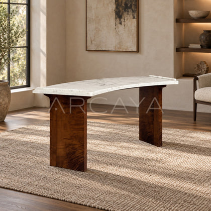 Custom Wabi Sabi Fan Shaped Desk - scene