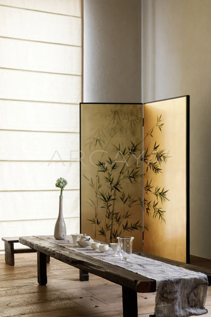 Gold Leaf Chinese Tea Room Folding Screen - scene