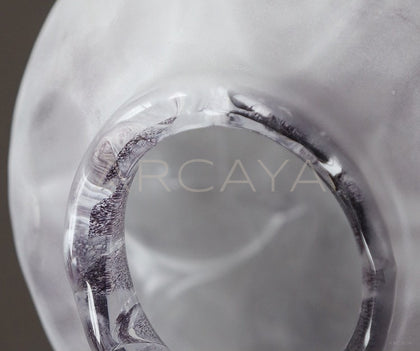 Mist Rock Ribbed Frosted Glass Vase - scene