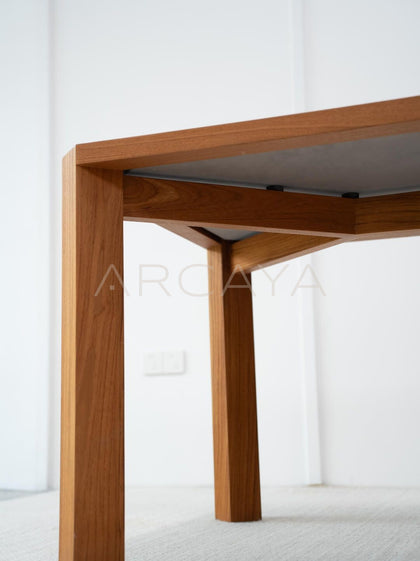 Burmese Teak Stone Table - detail