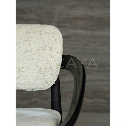 Solid Wood Curved Dining Chair - scene