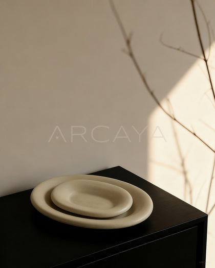 Amu Collab Chinese Oval Ceramic Plate - scene