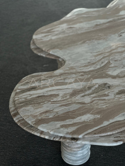 Free Form Marble Coffee Table - scene
