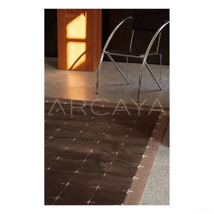 Dark Brown Dot Check Rug Dsm P020 C02 - scene