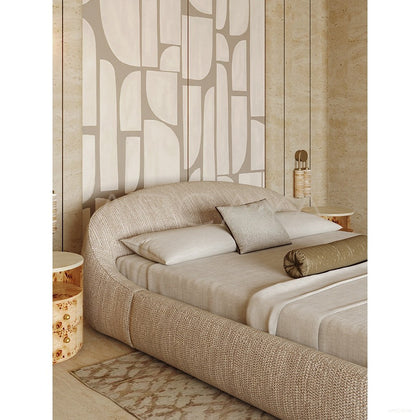 Curved Embrace Fabric Bed - scene