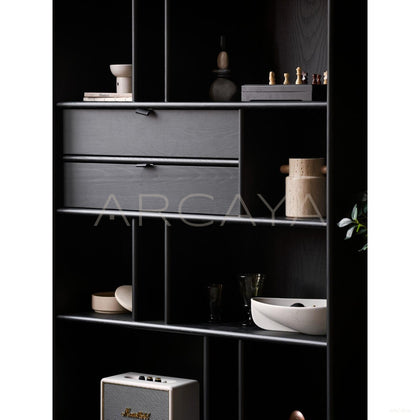 Classic Black Bookcase - scene