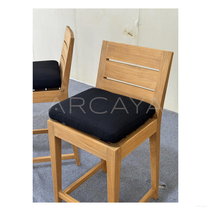 Outdoor Teak Bar Stool - scene