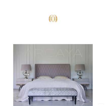 Modern Vintage Leather Bed And Nightstand - scene