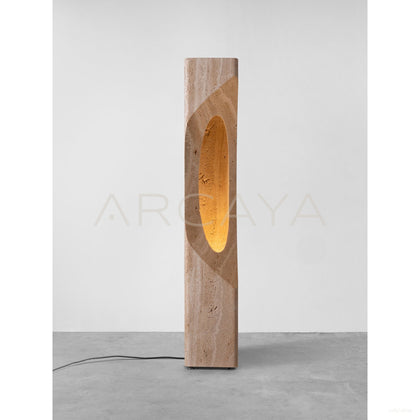Cor Roman Travertine Illuminated Totem Sculpture - scene