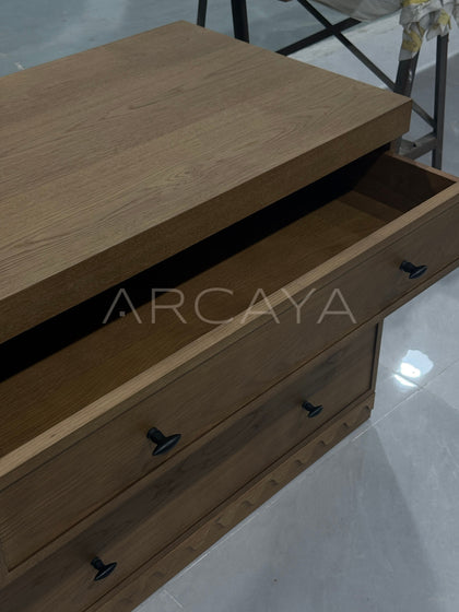 White Oak Mid Century Executive Desk - detail