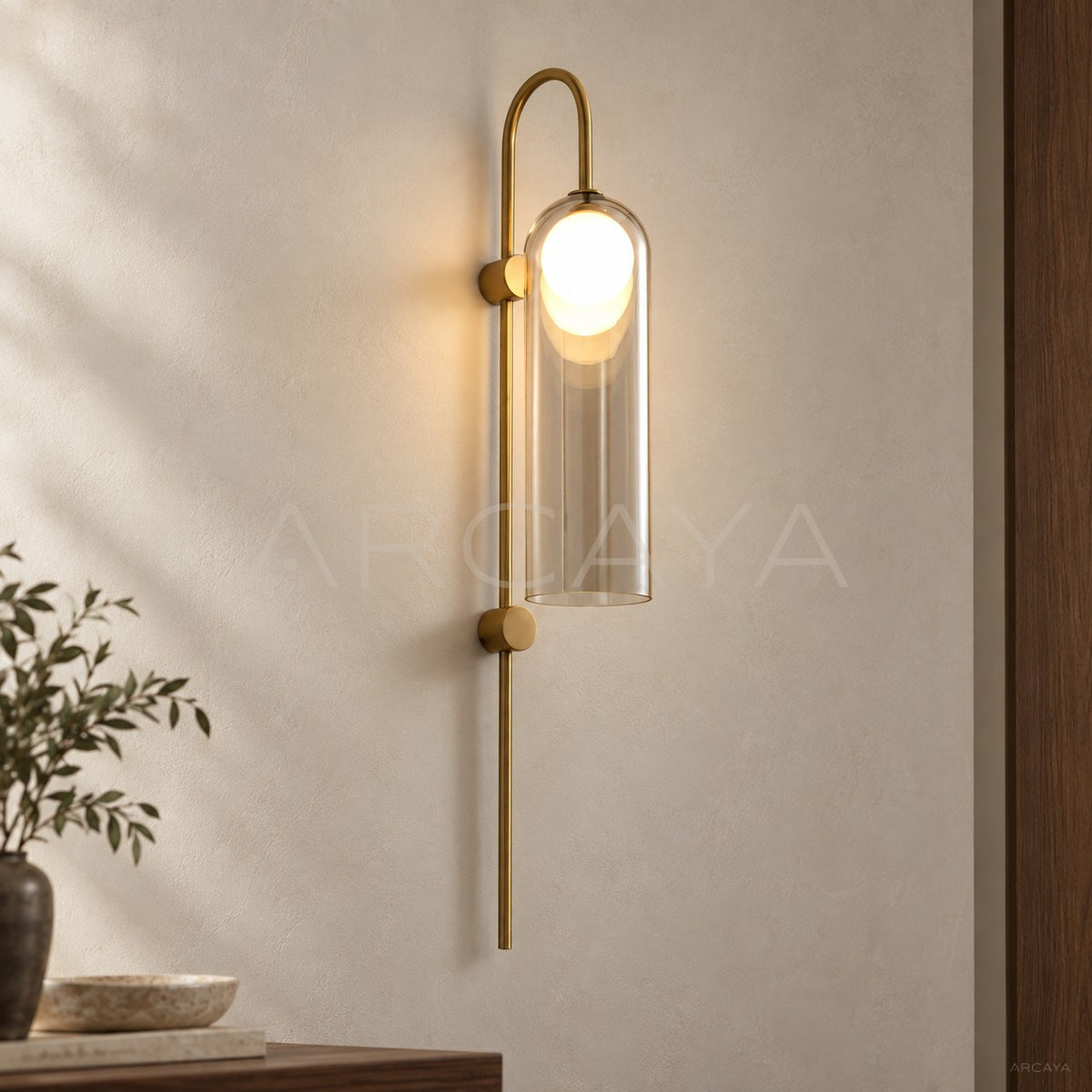 Ring Rod Clear Column Wall Light 10923 - main