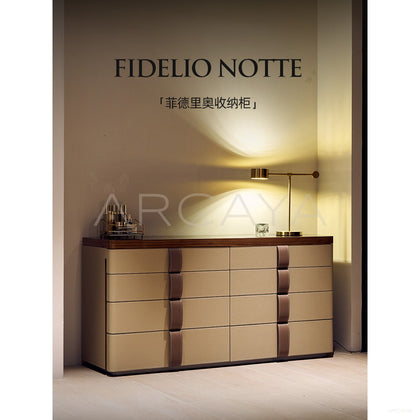 Saddle Leather Strap Storage Cabinet - scene