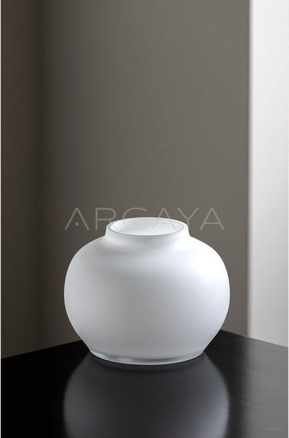 Mist White Frosted Gourd Glass Vase - scene