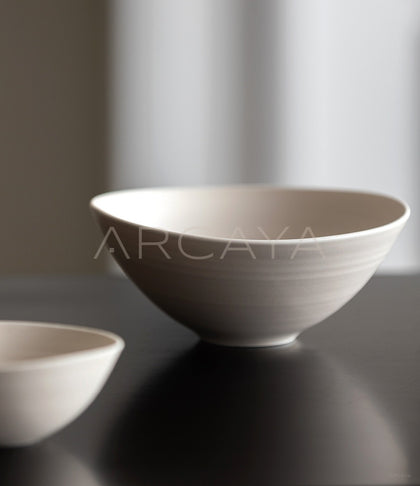 Amu Collab White Conical Salad Bowl - scene