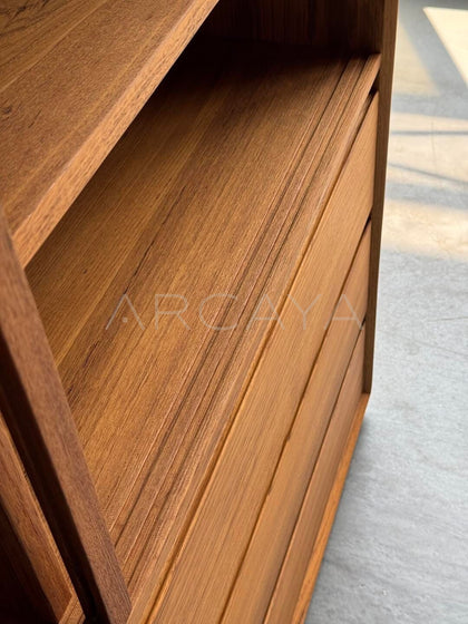 Burmese Teak Lighted Display Cabinet - detail