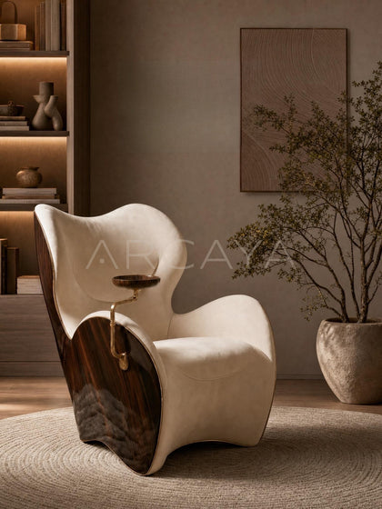 Sculptural Cigar Chair With Tray Solitude - scene