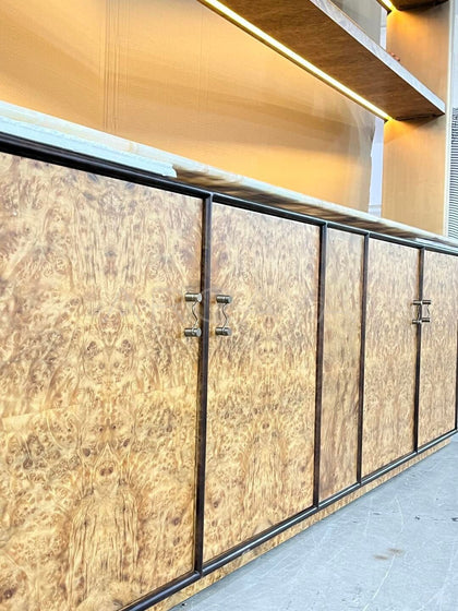Burl Veneer Bookcase - detail