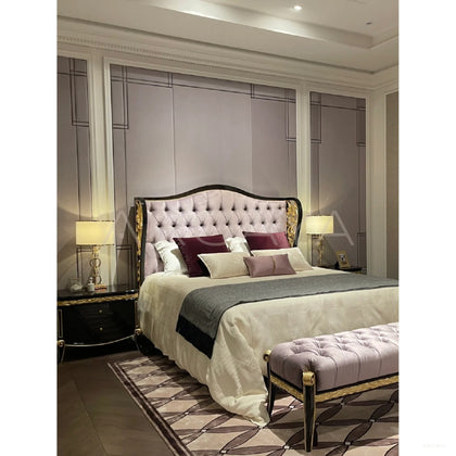 Lyla Elegant Carved Bed - scene