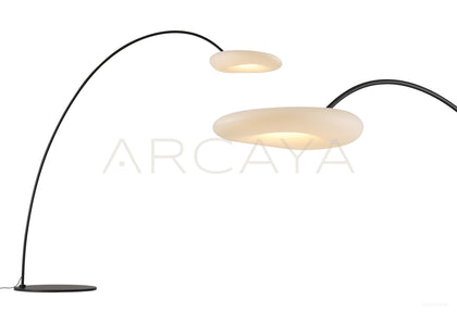 Black Arc Saucer Floor Lamp 96065 - scene
